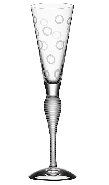 Orrefors Clown Champagne Flute Single, Frost Circles