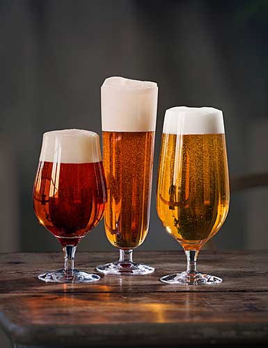Orrefors Crystal, Beer Glass Collection 3 Piece Set