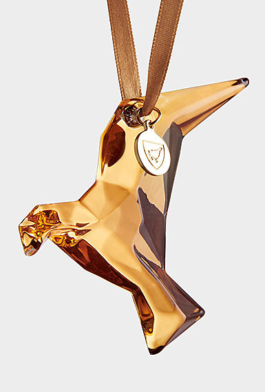 Orrefors 2024 Gold Annual Ornament, 21K Gold Homage Dove