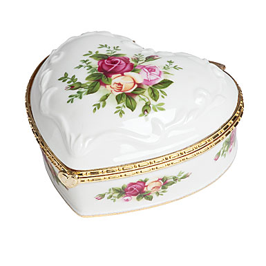 Royal Albert Old Country Roses Musical Heart Jewelry Box