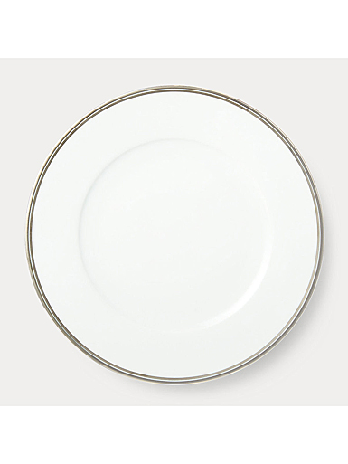 Ralph Lauren Wilshire Dinner Plate, Silver And White