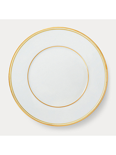Ralph Lauren Wilshire Salad Plate, Gold And White