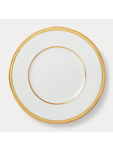 Ralph Lauren Wilshire Bread And Butter Plate, Gold And White