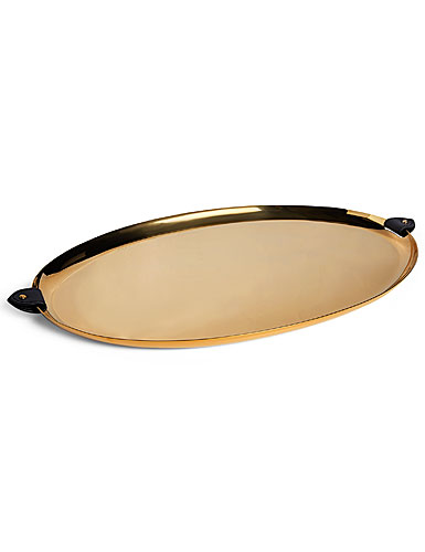 Ralph Lauren Wyatt Oval Platter, Black And Gold