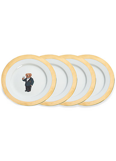 Ralph Lauren Thompson Polo Bear Set of 4 Dessert Plates