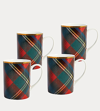Ralph Lauren Alexander Set of 4 Mugs, Red Multi