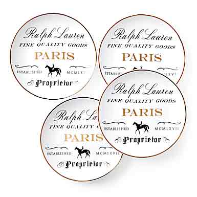 Ralph Lauren China RL Paris, Set of Four Canape Plates
