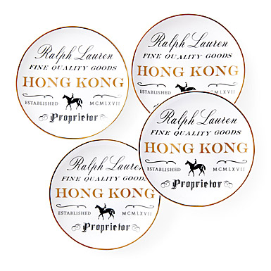 Ralph Lauren China RL Hong Kong, Set of Four Canape Plates