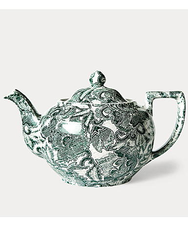 Ralph Lauren Faded Peony Teapot, Green