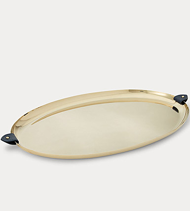 Ralph Lauren Wyatt Oval Platter, Navy and Gold