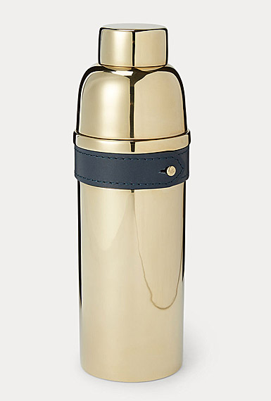 Ralph Lauren Wyatt Cocktail Shaker, Navy and Gold