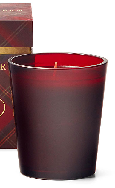 Ralph Lauren Holiday Red Plaid Single Wick Candleholder