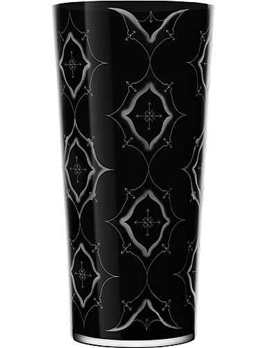 Orrefors Crystal Embroderies Black Vase