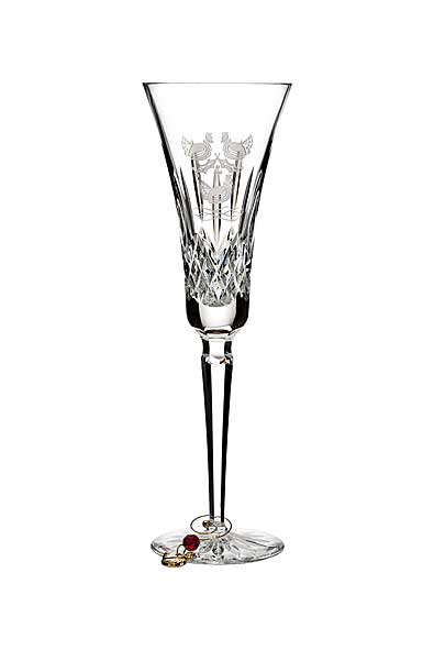 Waterford Crystal, 12 Days of Christmas Lismore Three French Hens Flute, Single