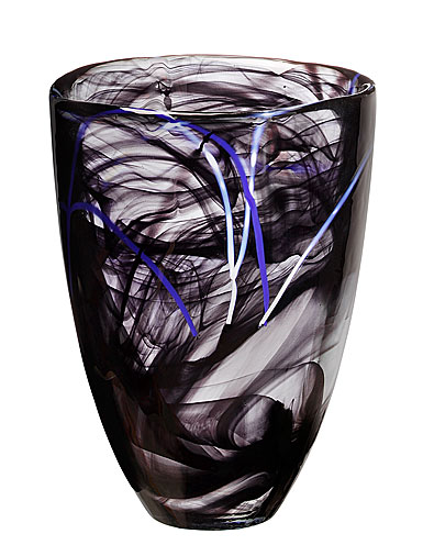 Kosta Boda 8" Contrast Crystal Vase, Black