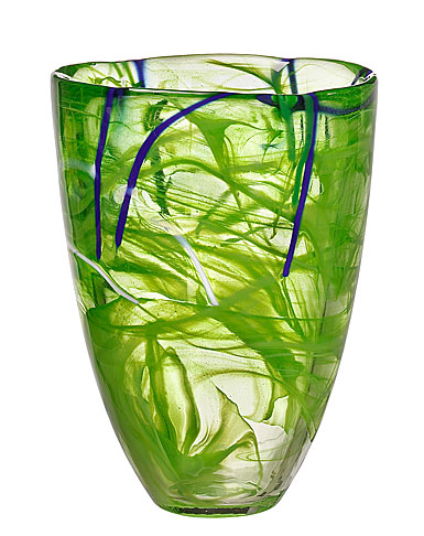 Kosta Boda Contrast Crystal Vase, Lime
