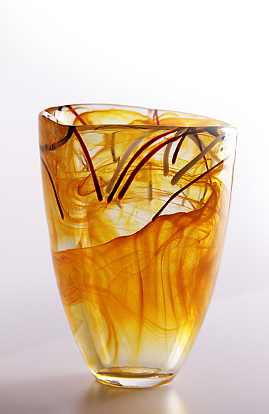 Kosta Boda Contrast Vase, Orange