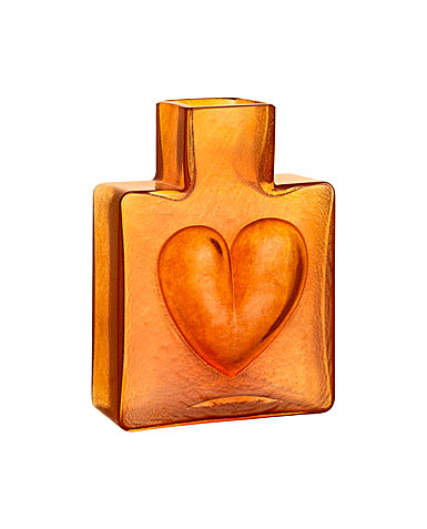 Kosta Boda Because Orange Heart 4" Vase