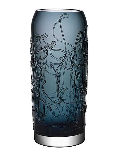 Kosta Boda Twine 15 3/4" Grey Crystal Vase