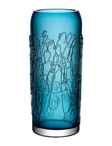Kosta Boda Twine 15 3/4 Blue Crystal Vase