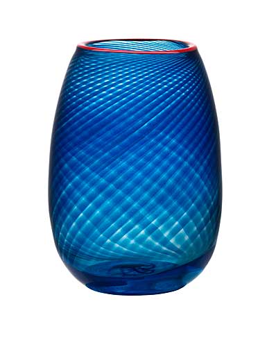 Kosta Boda Red Rim 9 3/4" Crystal Vase