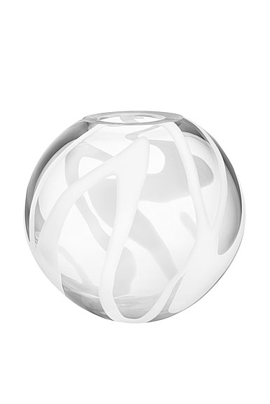 Kosta Boda 9.45" White Globe Crystal Vase