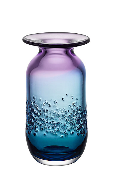 Kosta Boda Aurora Blue and Violet Crystal Vase