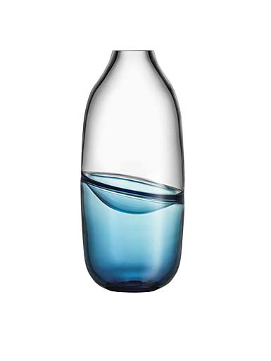 Kosta Boda Art Glass, Mattias Stenberg Septum Vase, Steel Blue, Limited Edition of 300