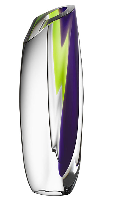 Kosta Boda 14" Saraband Vase Purple, Green