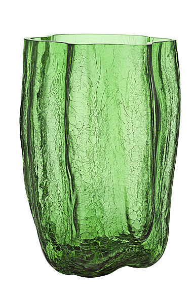 Kosta Boda Crackle Green Vase 14.5"