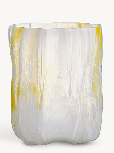 Kosta Boda Crackle Vase 11" Lemon Sorbet