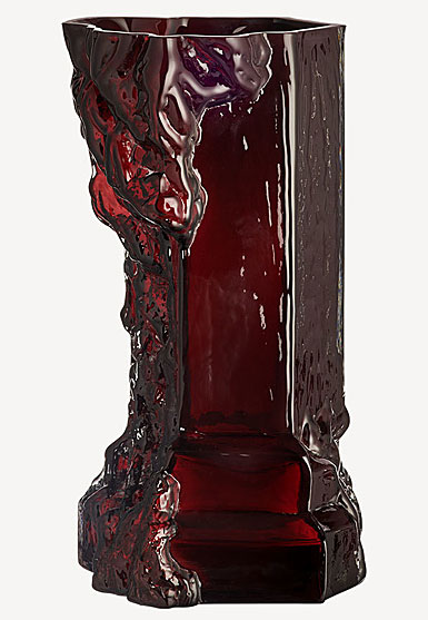 Kosta Boda Rocky Baroque 14" Vase Oxblood 