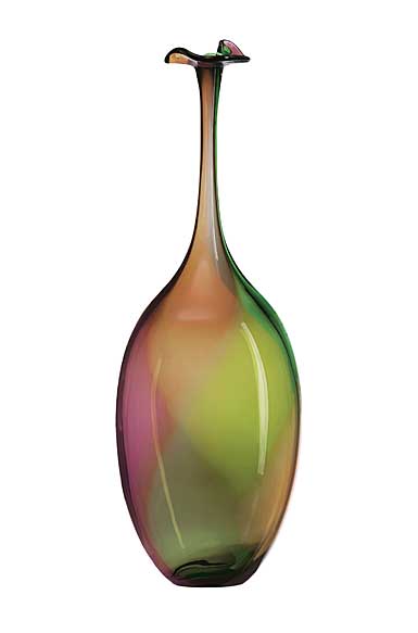 Kosta Boda Fidji 17.75" Bottle Crystal Vase, Green