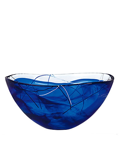 Kosta Boda Contrast Large Crystal Bowl, Blue