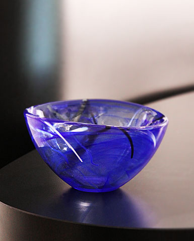 Kosta Boda Contrast 6 1/4" Crystal Bowl, Blue