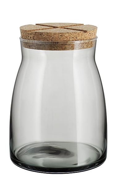 Kosta Boda Bruk Jar with Cork Grey, Large