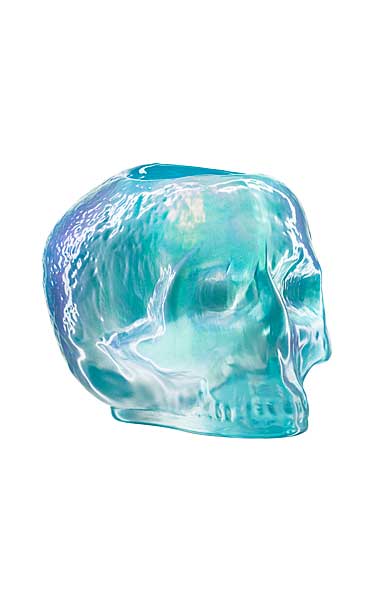 Kosta Boda Still Life Skull Crystal Votive, Light Blue