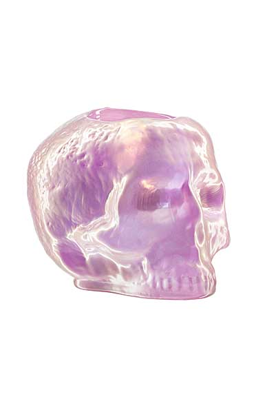 Kosta Boda Still Life Skull Crystal Votive, Light Pink