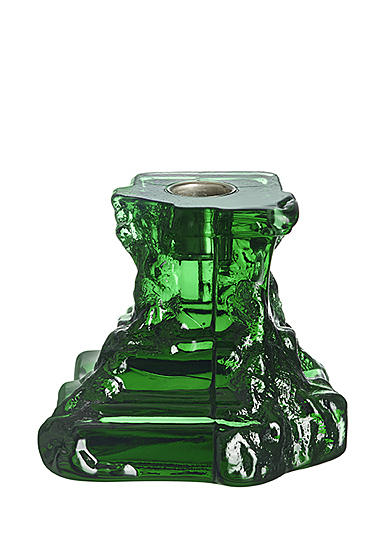 Kosta Boda Rocky Baroque 3.7" Candlestick Emerald Green