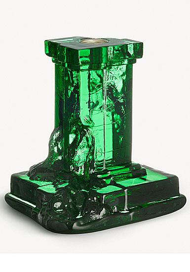 Kosta Boda Rocky Baroque 6" Candlestick Emerald Green