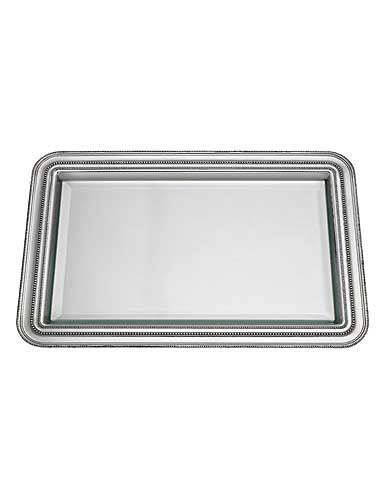 Reed and Barton Heritage Banded Bead Medium Tray, L. 15in x W. 10in