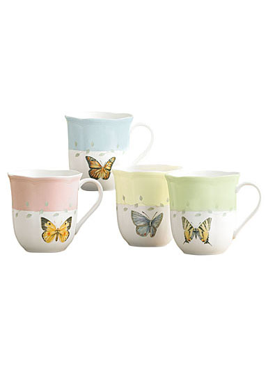 Lenox Butterfly Meadow Dinnerware Dessert Mug Set Of Four
