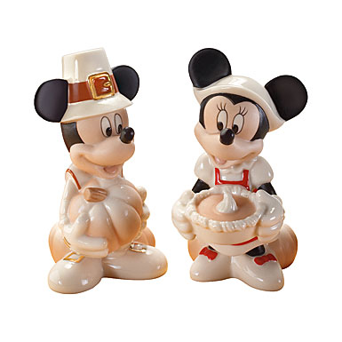 Lenox Mickey and Minnie's Thankful Feast Salt and Pepper Set