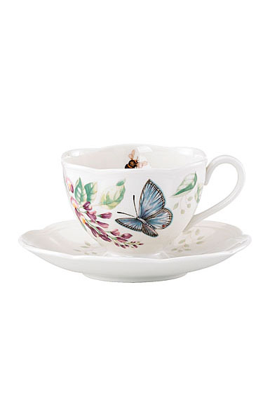 Lenox Butterfly Meadow China Blue Butterlfy Cup And Saucer