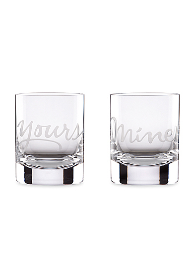 Kate Spade New York, Lenox Two of A Kind Mine and Yours DOF Tumblers, Pair
