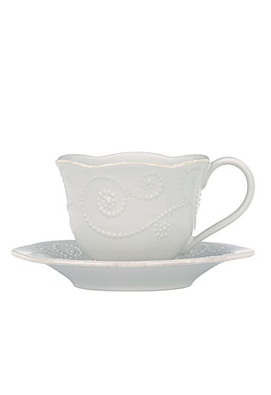 Lenox French Perle White China Teacup And Saucer