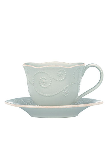 Lenox French Perle Blue Dinnerware Cup And Saucer