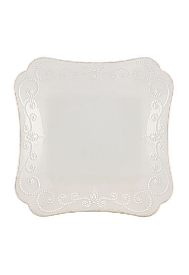 Lenox French Perle White China Square Dinner Plate, Single