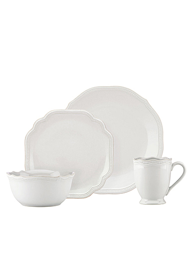 Lenox French Perle Bead White China 4 Piece Place Setting
