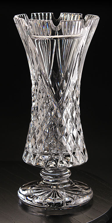 Cashs Ireland 10" Crystal Trophy, Blank Panel Footed Vase
